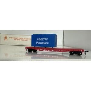 AHM HO Scale Flat Car w/ Indy Race Car and Loctite Permatex Container B85